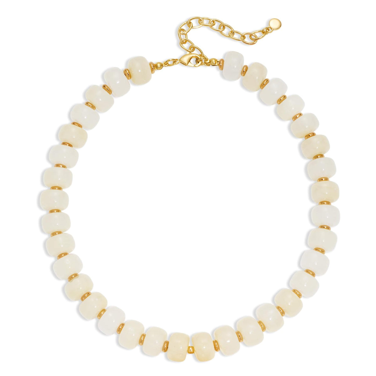 Gold heart pendant beaded statement necklace with acrylic and resin strand - view 5