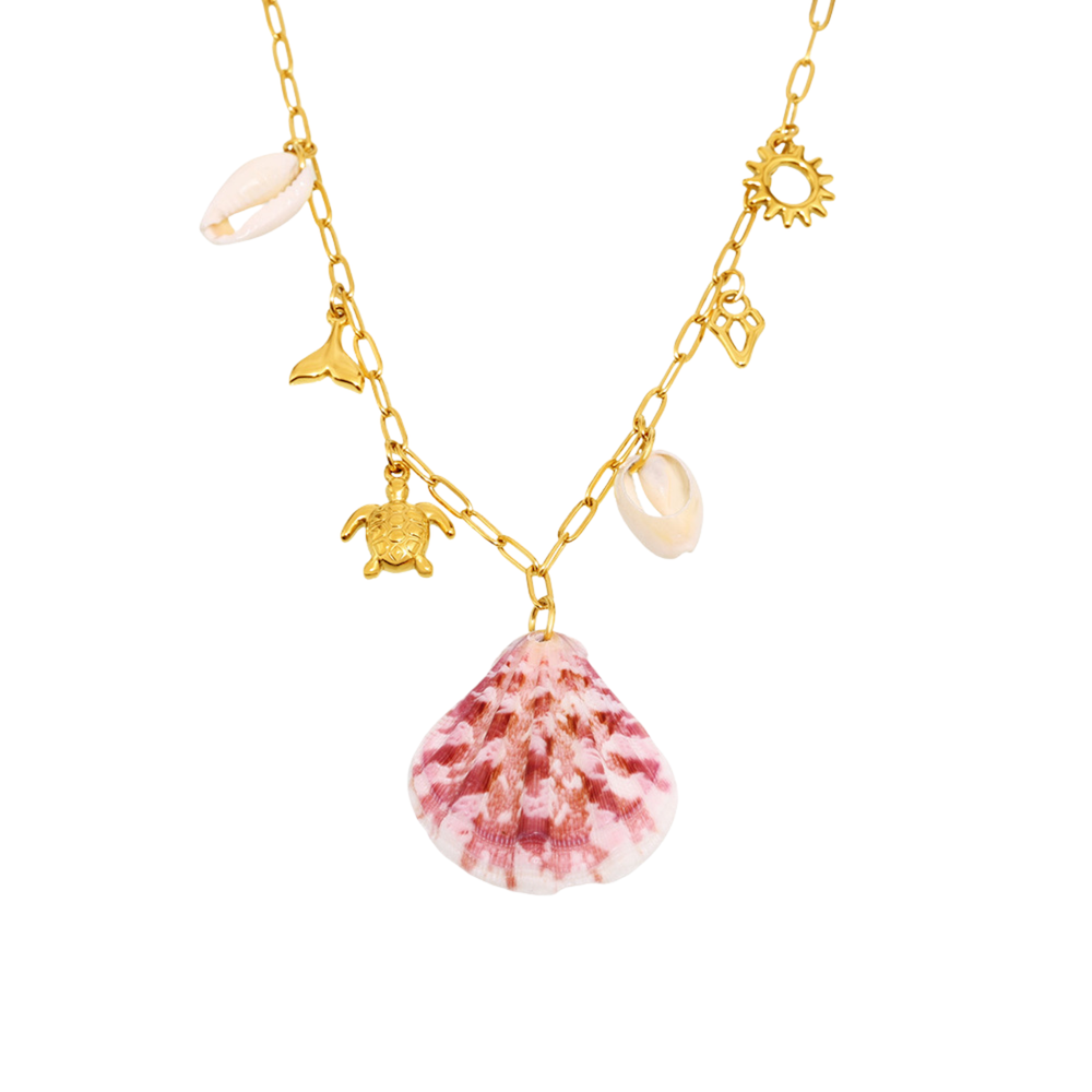 Natural Shell Sea Turtle Stainless Steel Necklace – Ocean Series