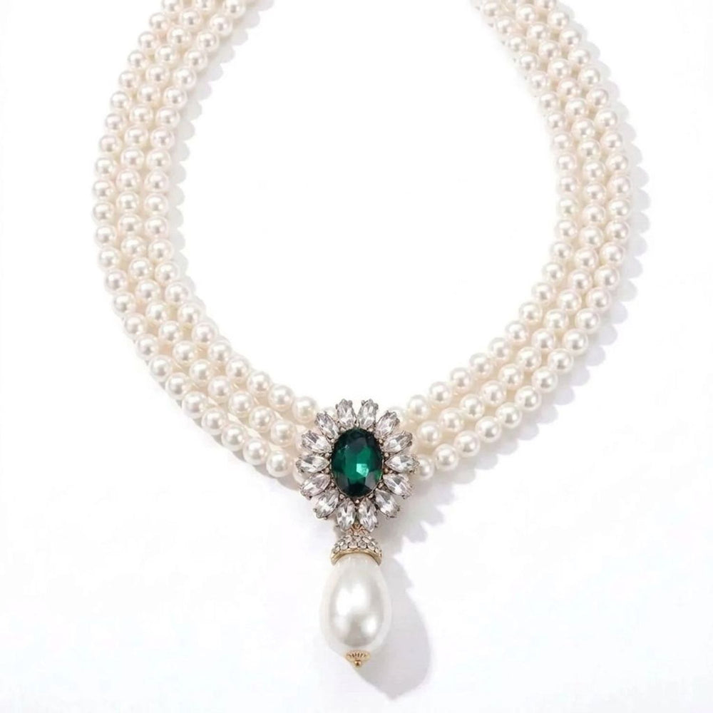 Belle Époque Pearl & Gemstone Drop Jewelry Set - Gold Jewelry