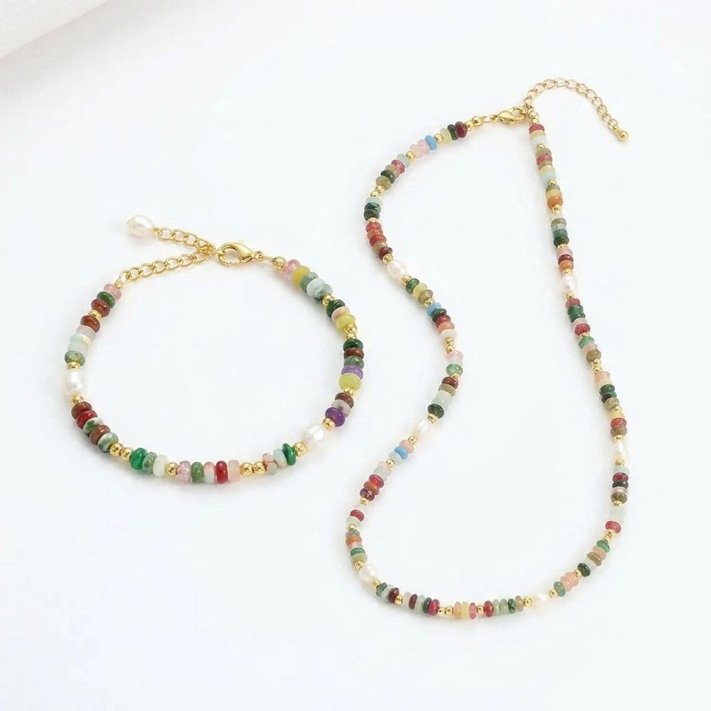 Confetti Tourmaline & Freshwater Pearl Hand-Knotted Strand - Necklace or Bracelet