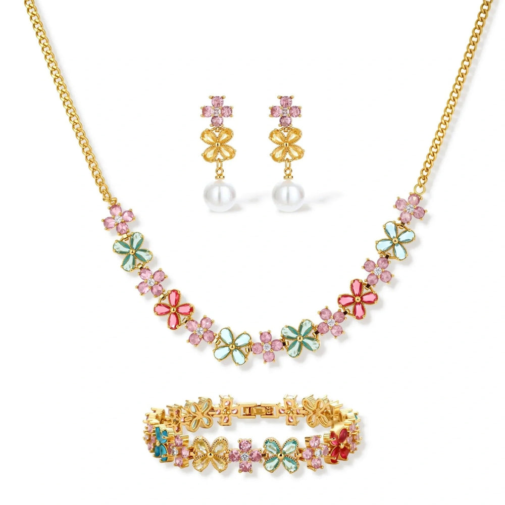 Linda's Look — Garden Bloom Jewelry Set by Linda's Look