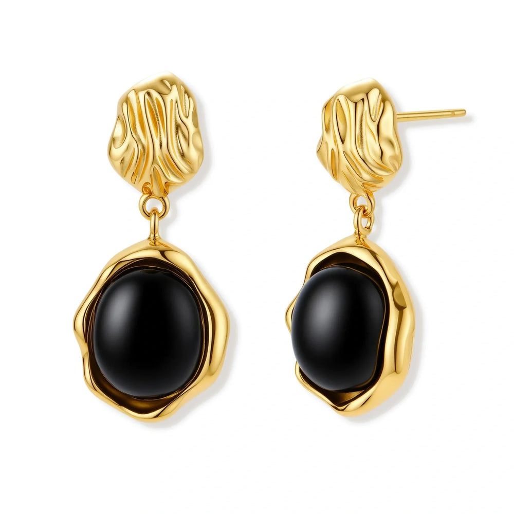 Linda's Look — Ripple Drop Agate Earrings by Linda's Look
