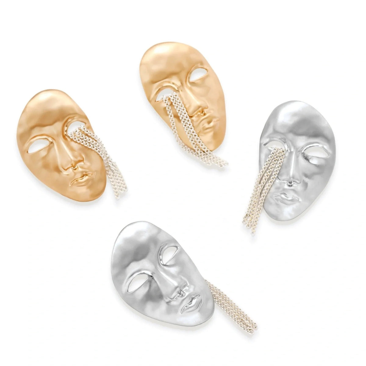 Linda's Look — Surreal Face Chain Earrings by Linda's Look