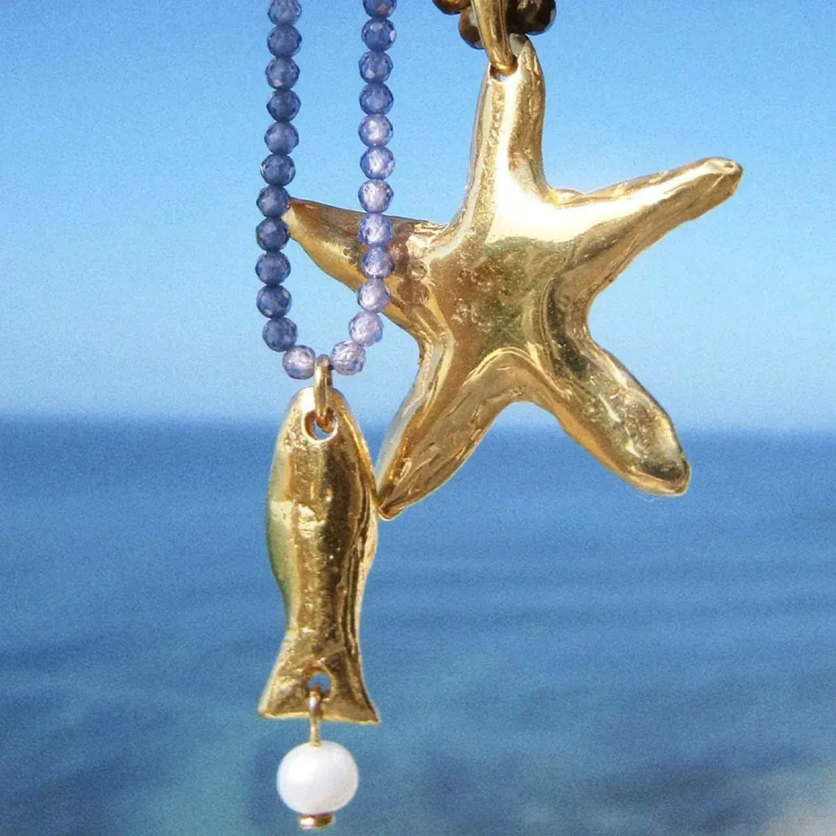 Stainless Steel Ocean Shell Beaded Necklace Jewelry