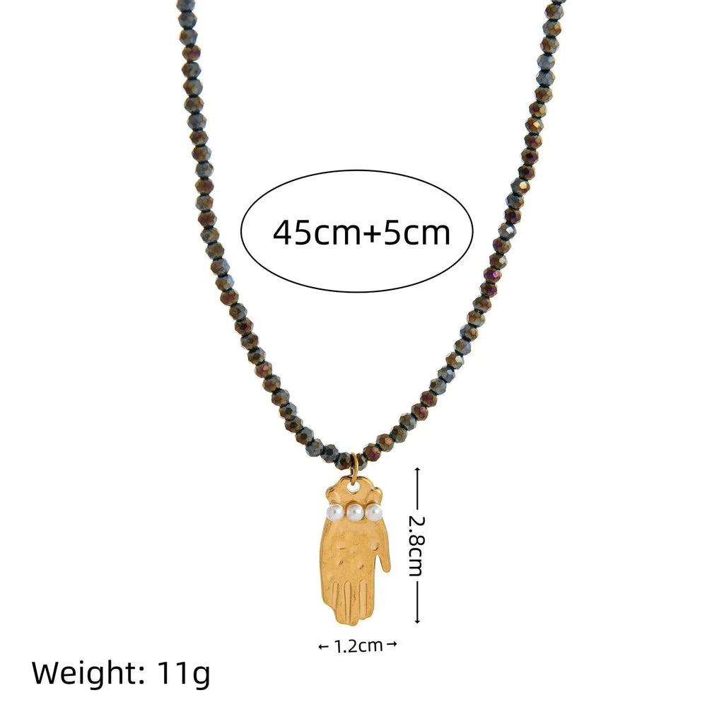 Stainless Steel Ocean Shell Beaded Necklace Jewelry