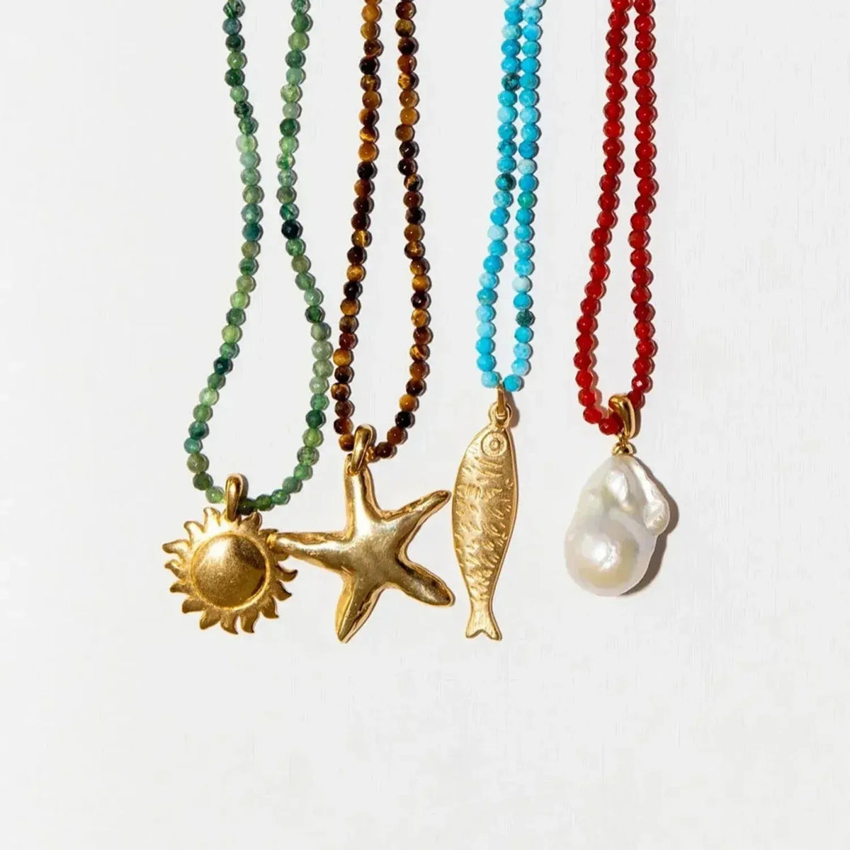 Stainless Steel Ocean Shell Beaded Necklace Jewelry