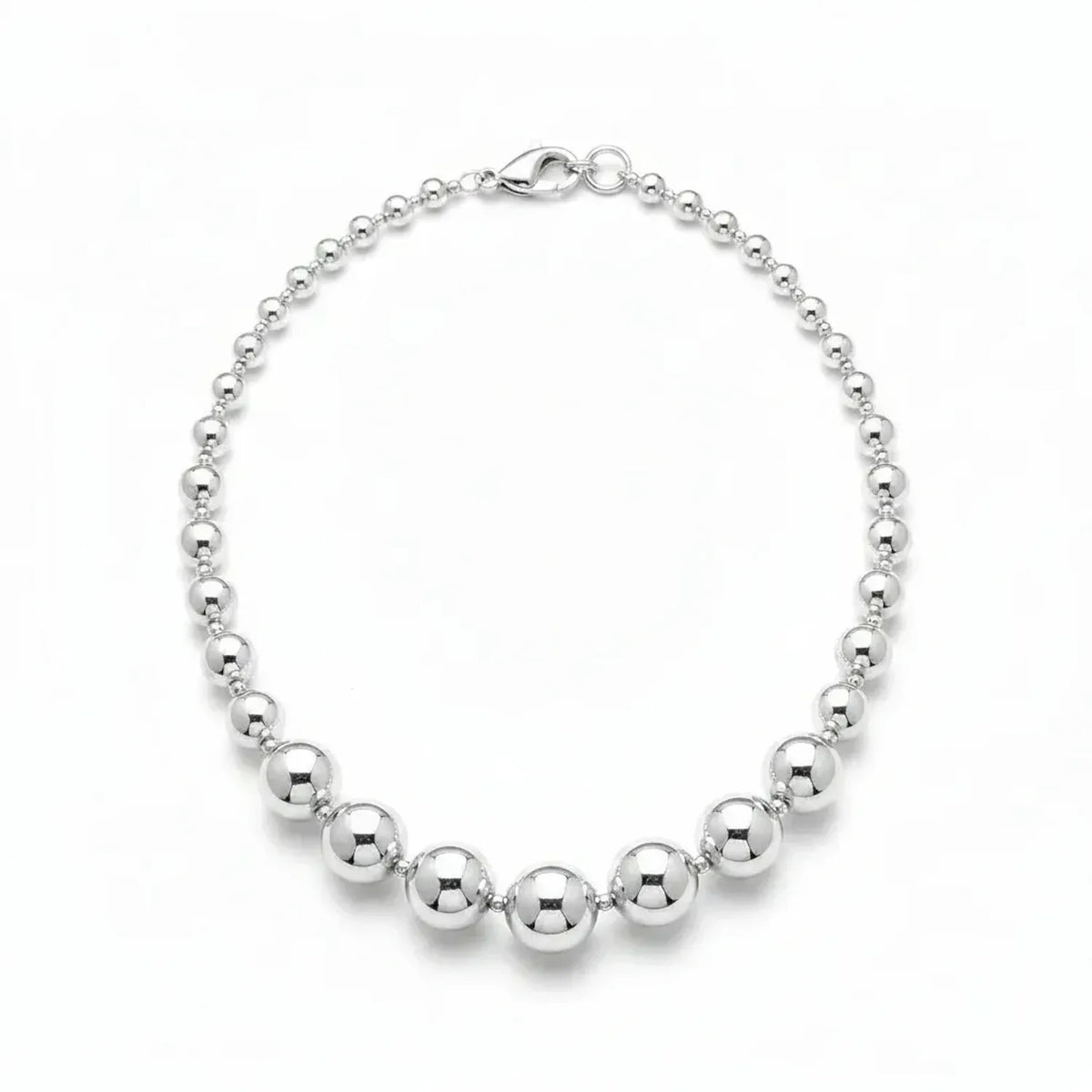 Unisex Gold Plated Metal Bead Collarbone Necklace Jewelry Y2K Spliced Choker Chain